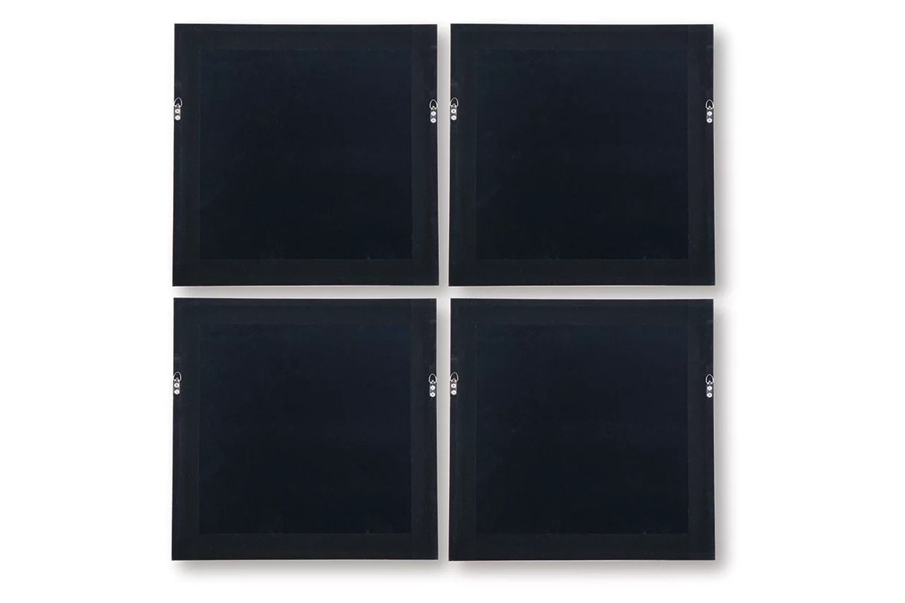 Dallbourne Wall Art Set of 4 In White and Gold A8000491