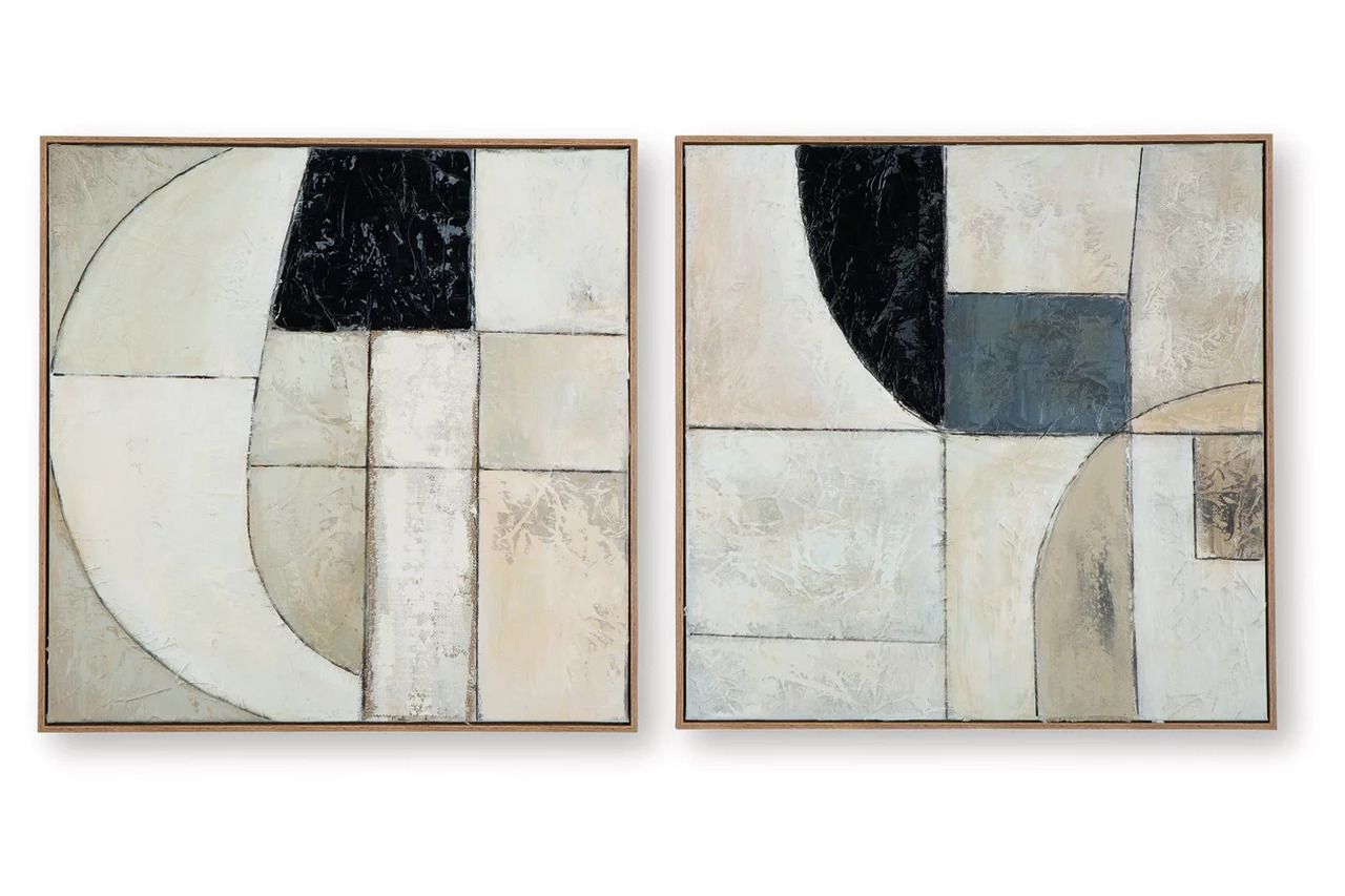 Bexlen Wall Art Set of 2 In Tan/Taupe/Black A8000498