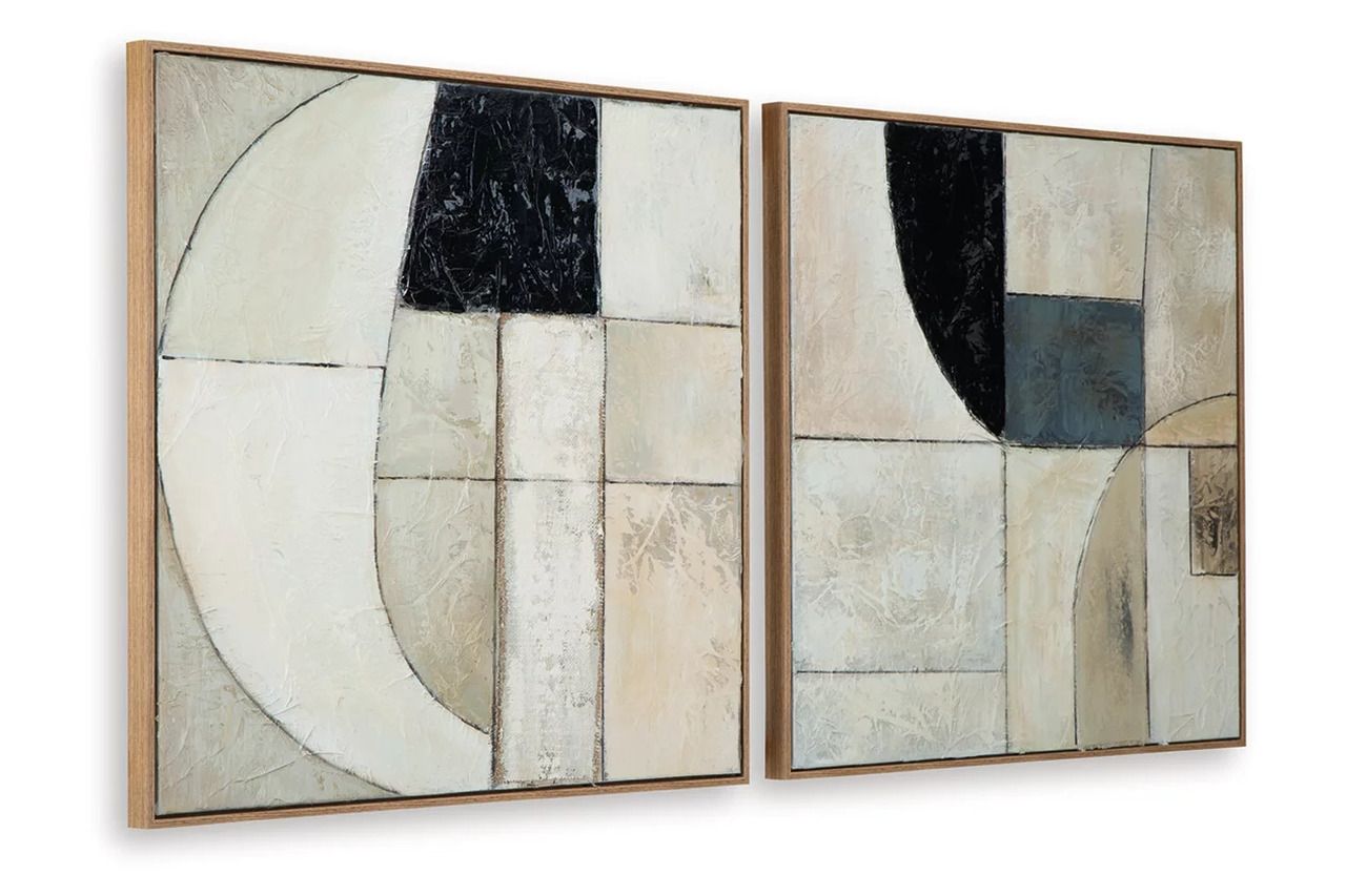 Bexlen Wall Art Set of 2 In Tan/Taupe/Black A8000498