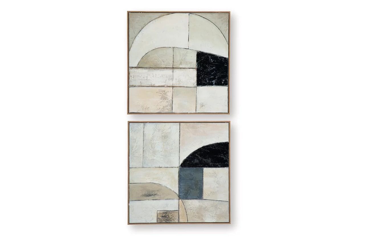 Bexlen Wall Art Set of 2 In Tan/Taupe/Black A8000498