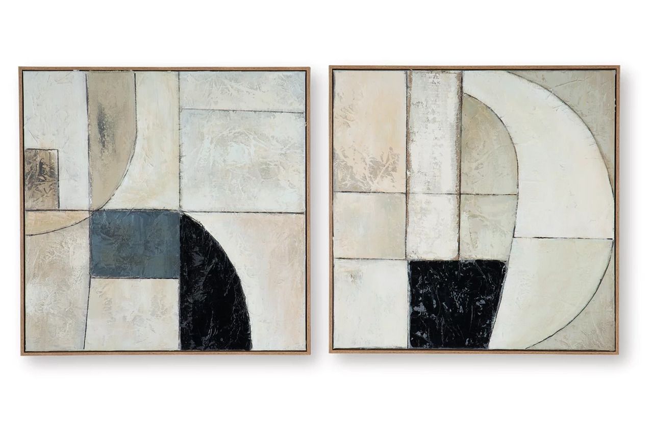 Bexlen Wall Art Set of 2 In Tan/Taupe/Black A8000498