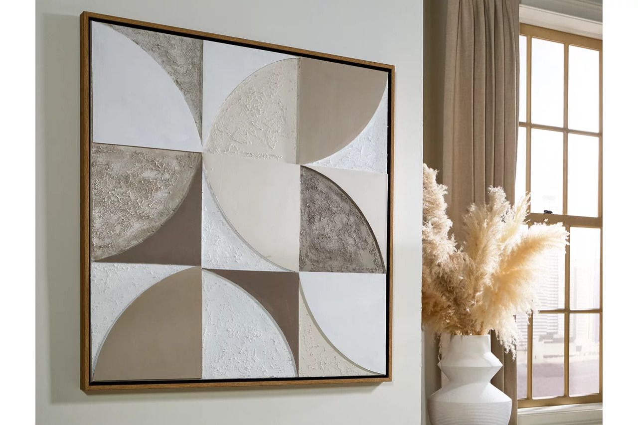 Harelman Wall Art In Tan/Taupe/White A8000502