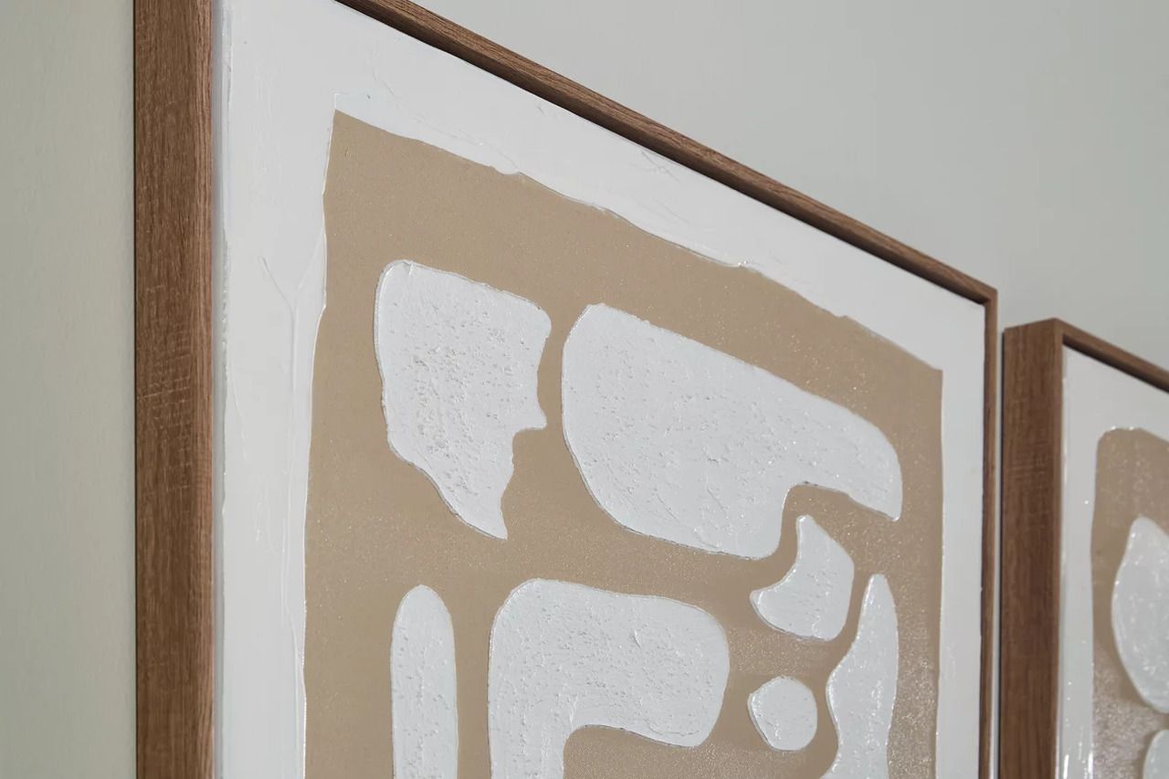Waldett Wall Art Set of 2 In Beige and White A8000503