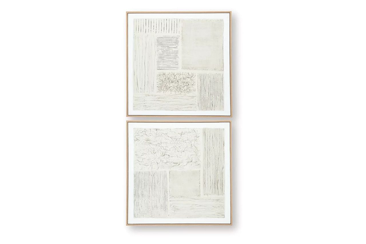 Andorfield Wall Art Set of 2 In White and Beige A8000517
