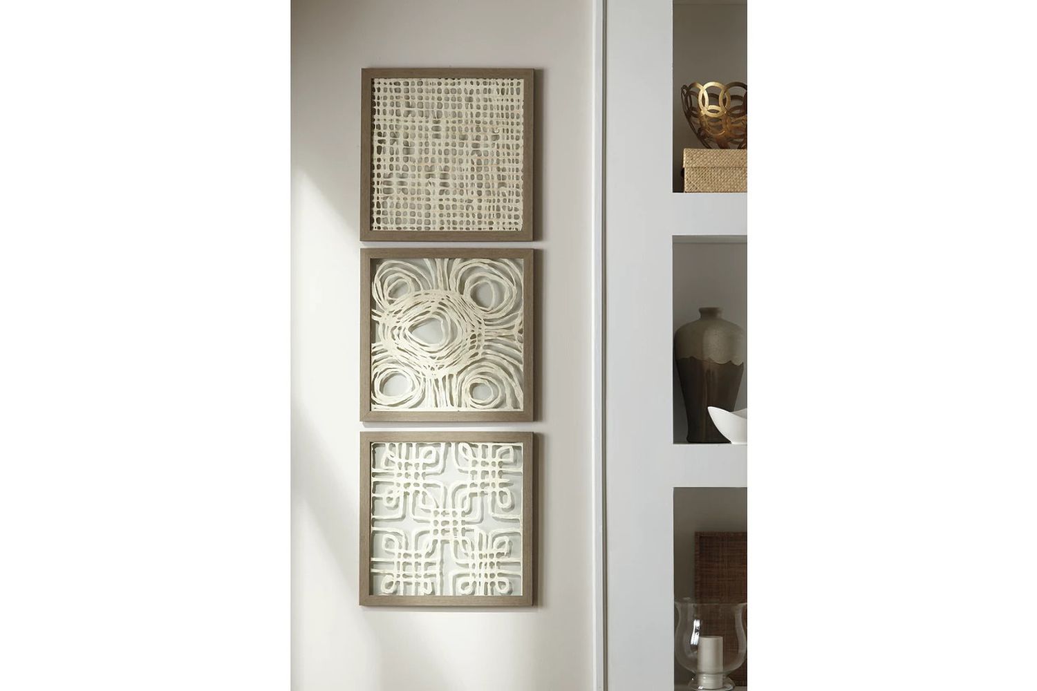 Odella Cream And Taupe Wall Decor Set of 3 A8010009
