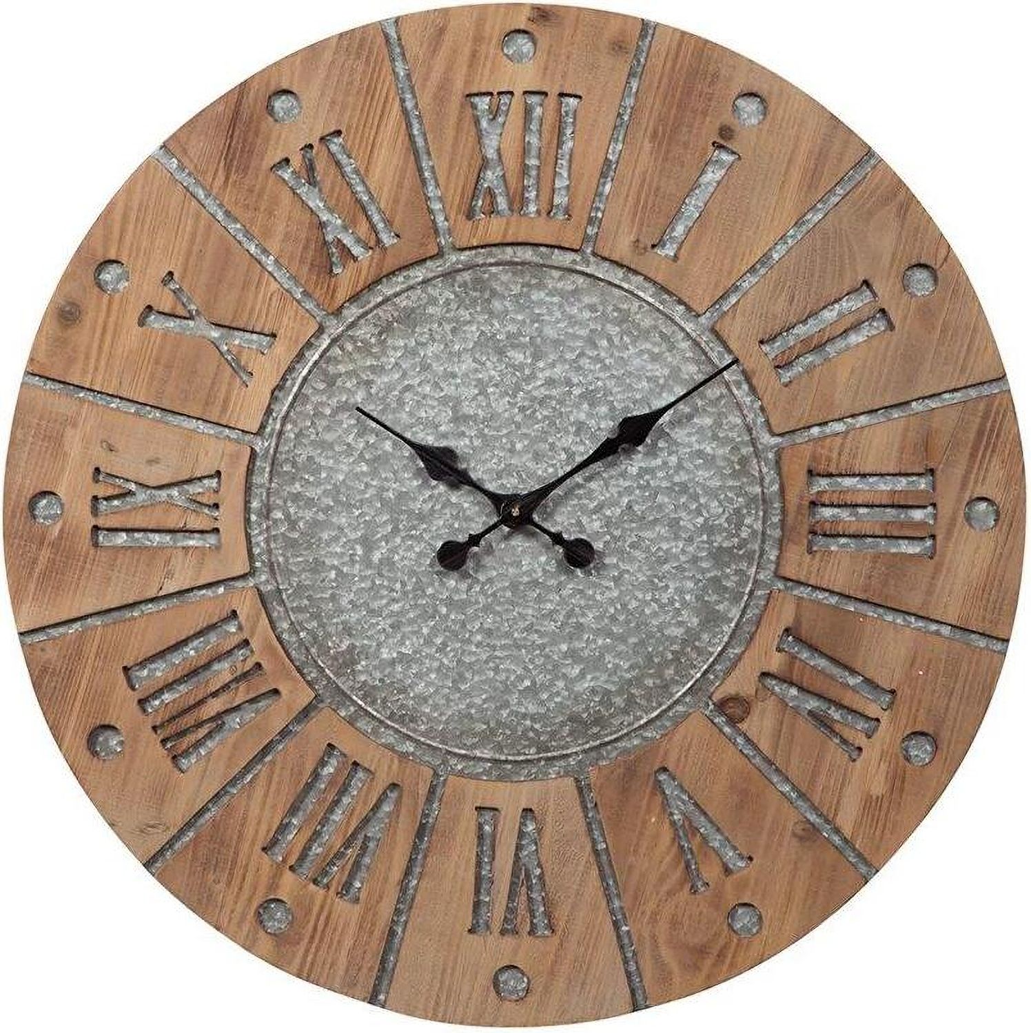 Payson Antique Gray and Natural Wall Clock A8010076