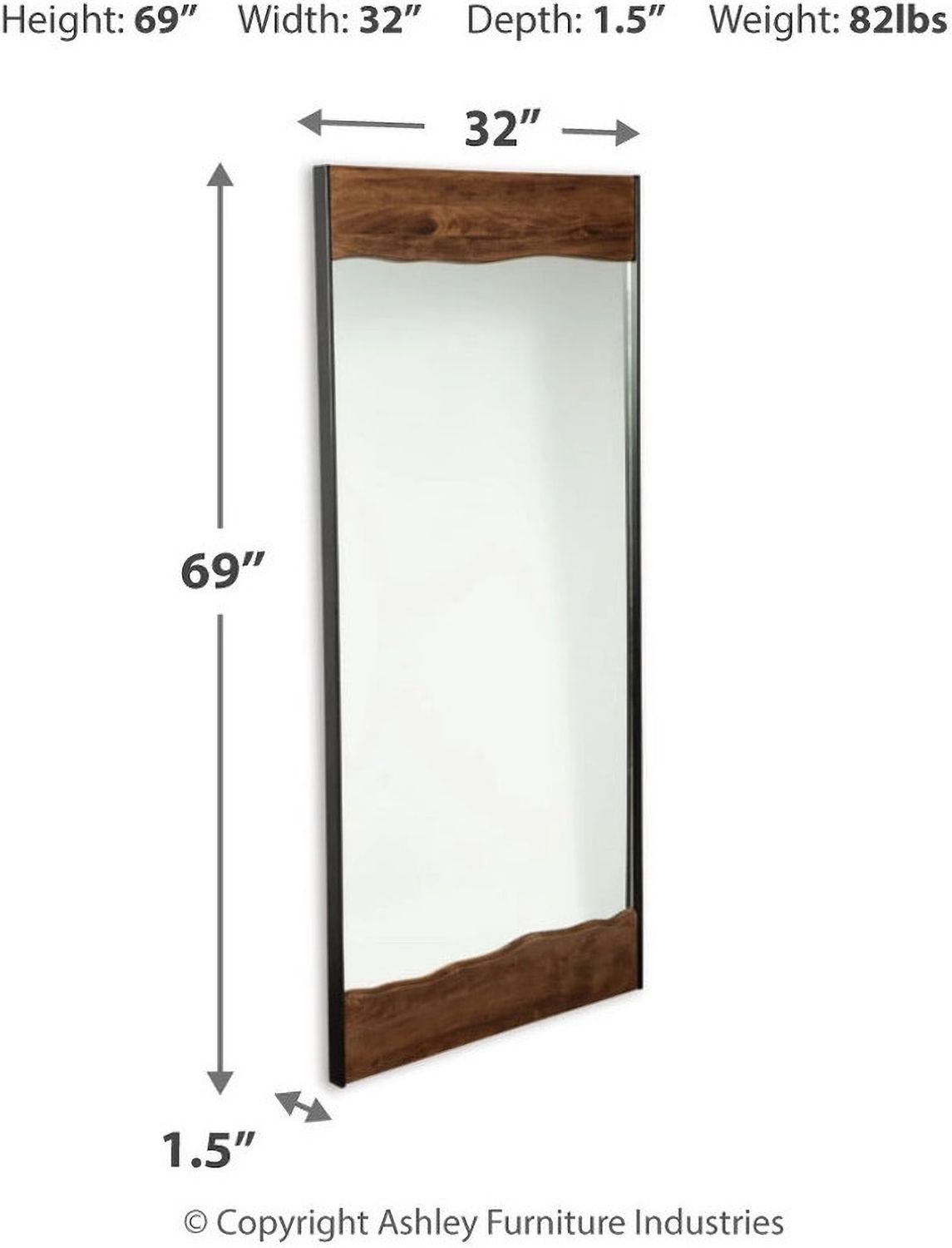 Panchali Brown/Black Floor Mirror A8010197
