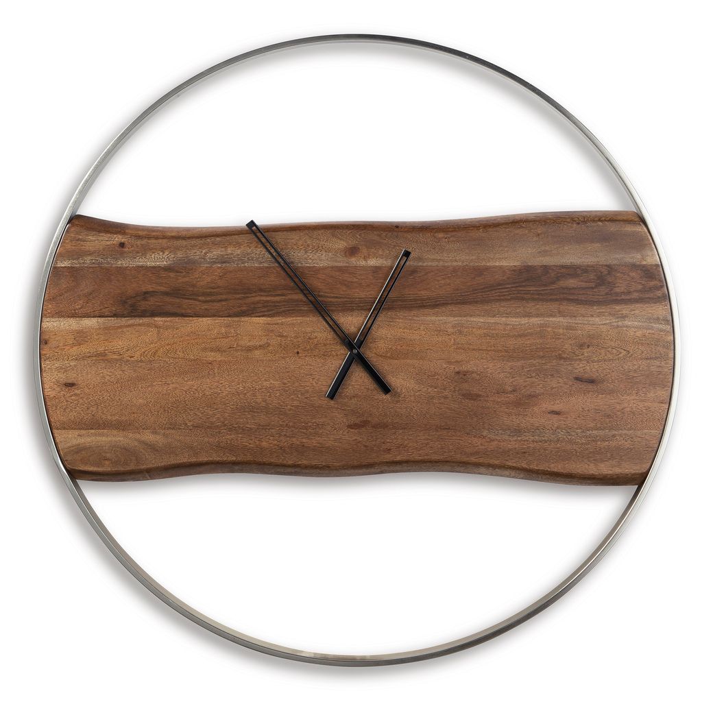 Panchali Brown/Silver Finish Wall Clock A8010198