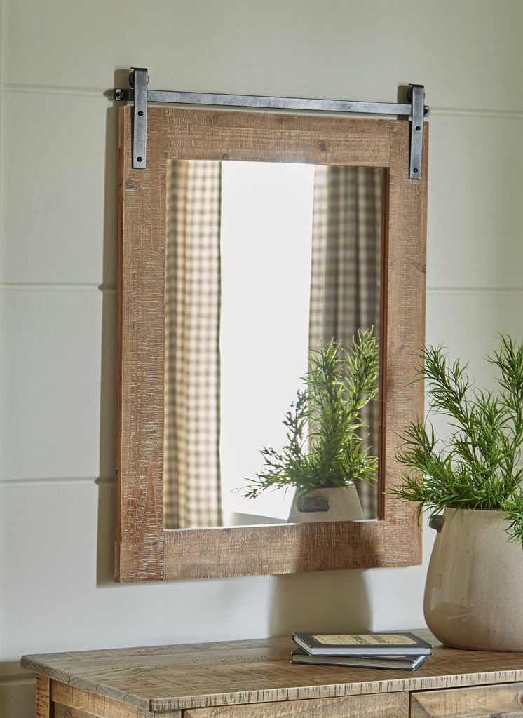 Lanie Antique Brown Accent Mirror A8010223