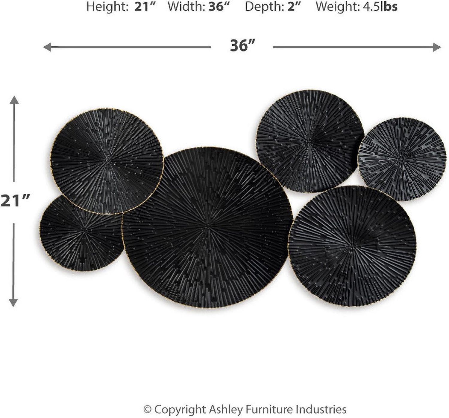 Rhetlen Black And Gold Finish Wall Decor A8010301