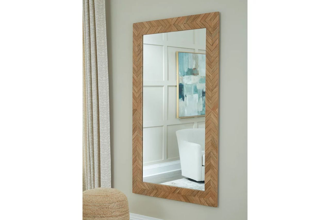 Waylane Floor Mirror In Brown A8010347