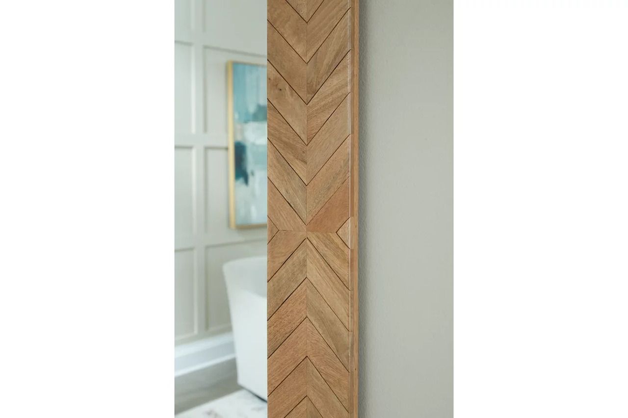 Waylane Floor Mirror In Brown A8010347