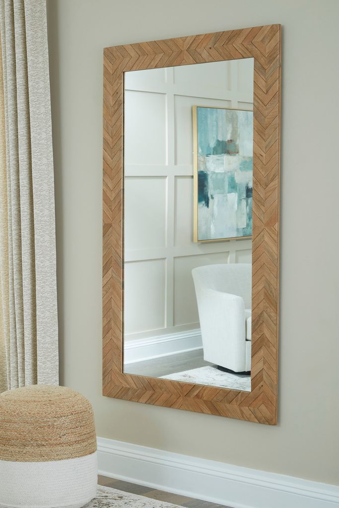 Waylane Floor Mirror In Brown A8010347