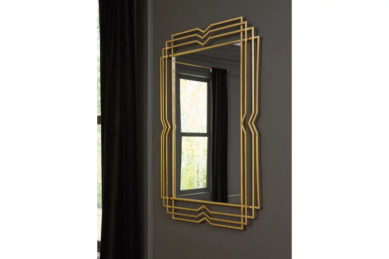 Claybrook Accent Mirror In Gold A8010349