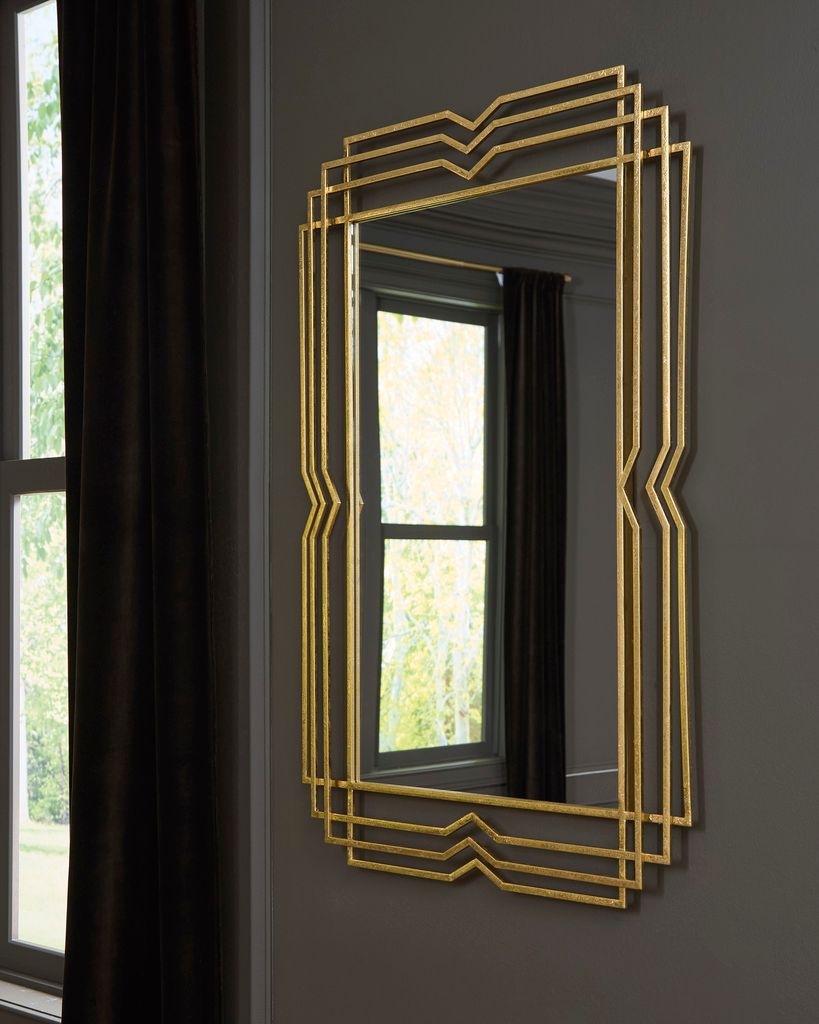 Claybrook Accent Mirror In Gold A8010349