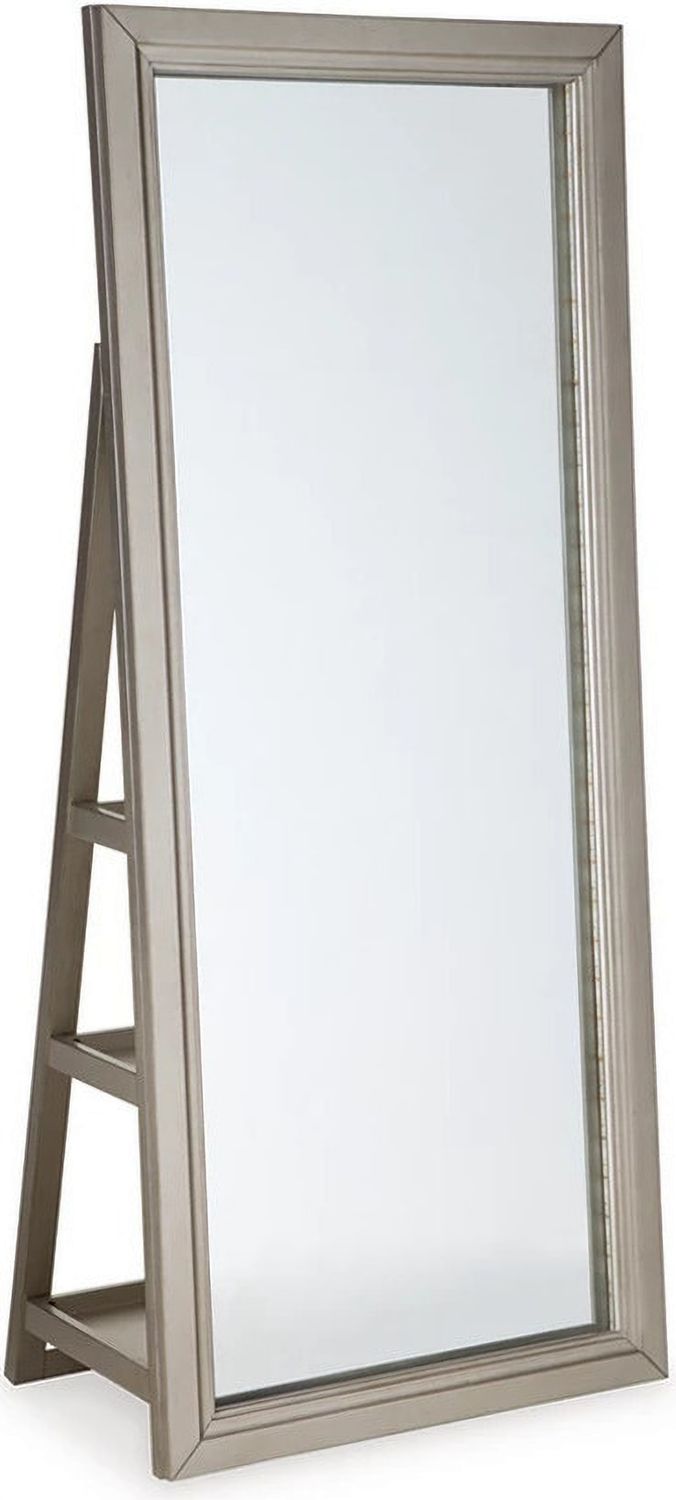 Evesen Floor Standing Mirror with Storage In Champagne A8010379