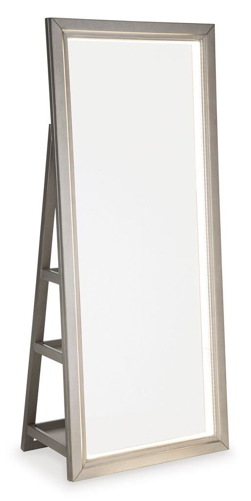 Evesen Floor Standing Mirror with Storage In Champagne A8010379