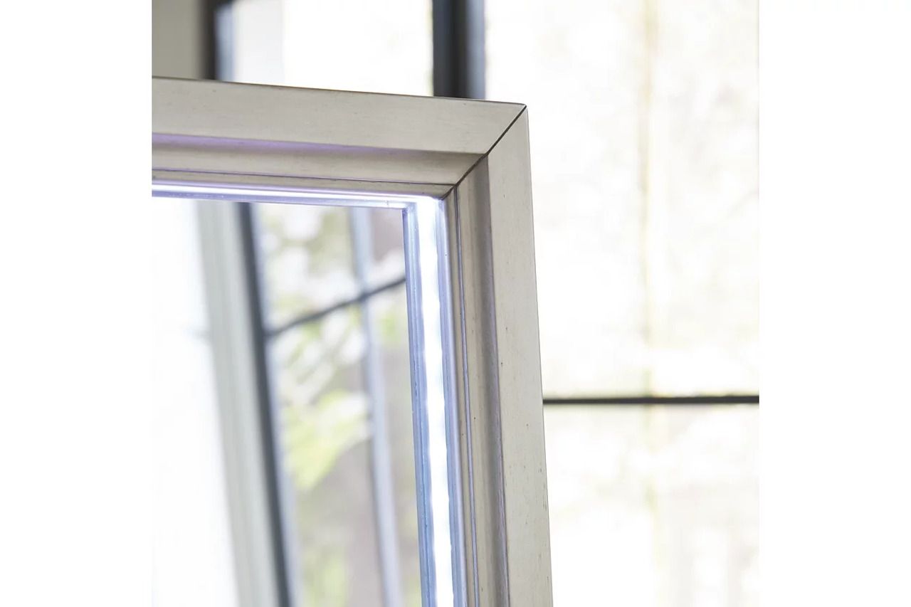 Evesen Floor Standing Storage Mirror In Champagne A8010380
