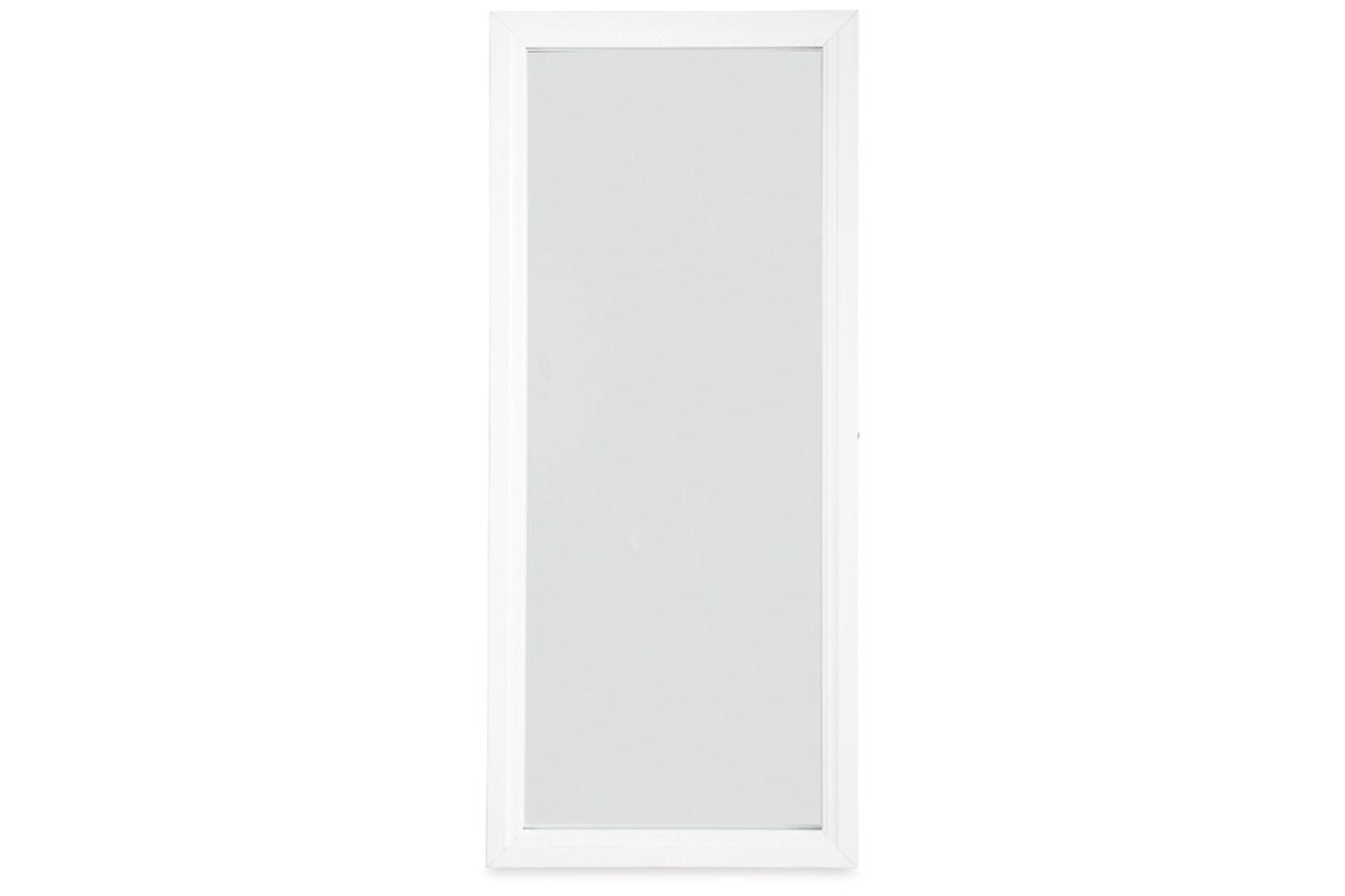 Evesen Floor Standing Mirror/Storage In White A8010383