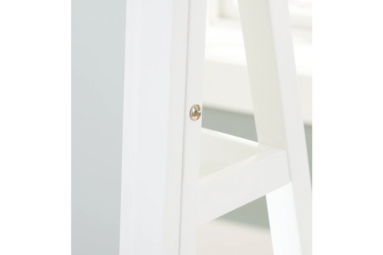 Evesen Floor Standing Mirror/Storage In White A8010383