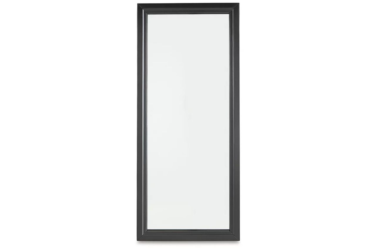 Evesen Floor Standing Mirror/Storage In Black A8010384