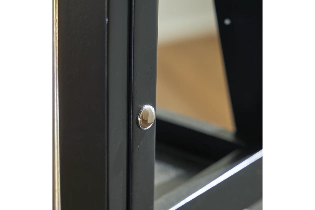 Evesen Floor Standing Mirror/Storage In Black A8010384