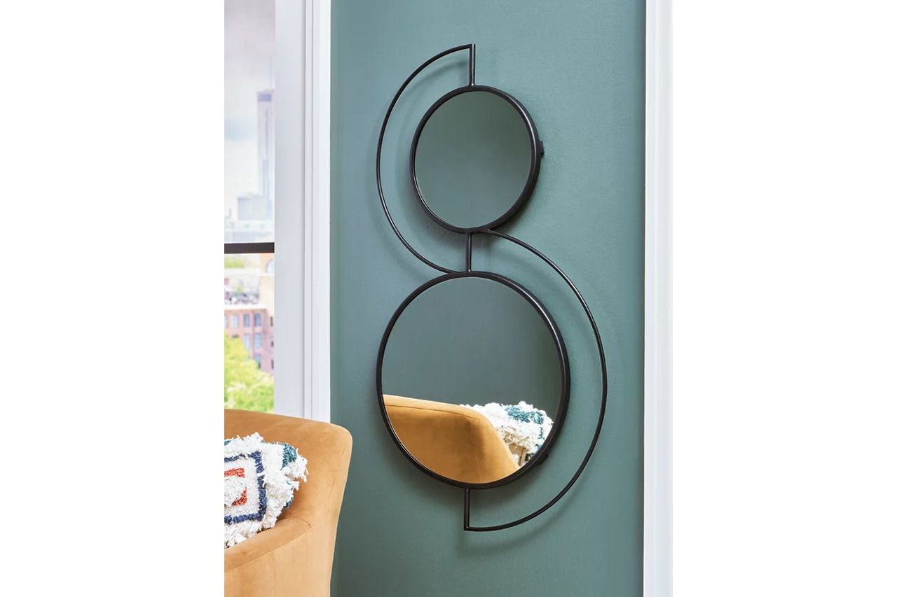 Shayham Accent Mirror In Black A8010402