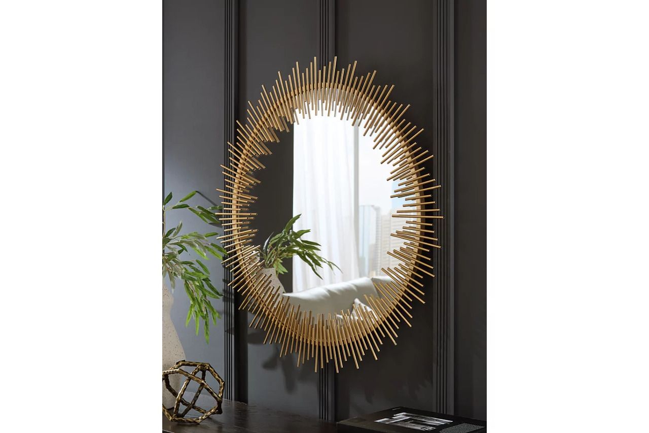 Wainport Accent Mirror In Gold A8010405
