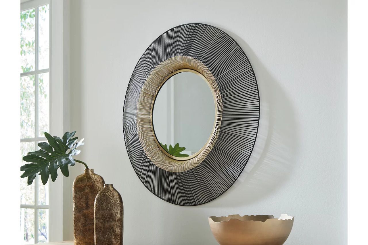 Dallmen Accent Mirror In Black and Gold A8010407