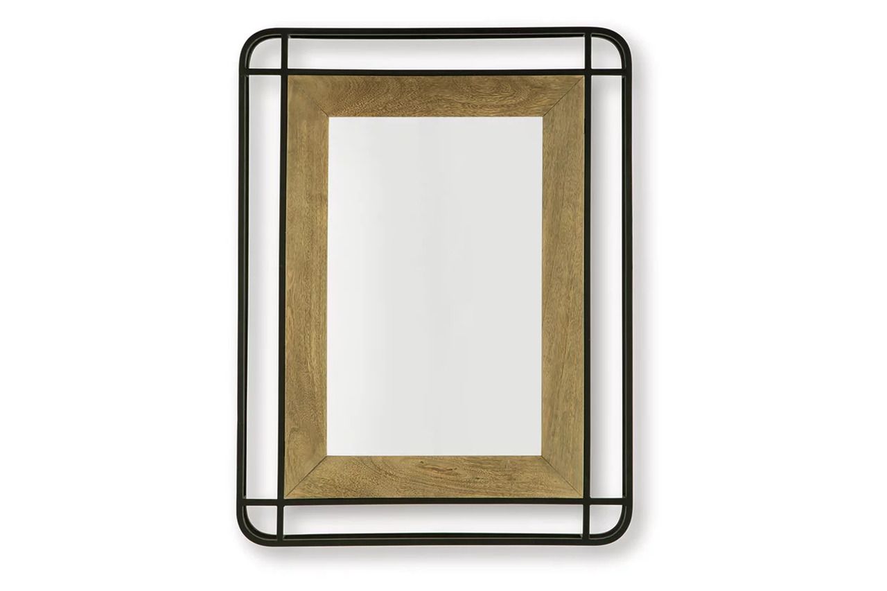 Beelman Accent Mirror In Black and Brown A8010409