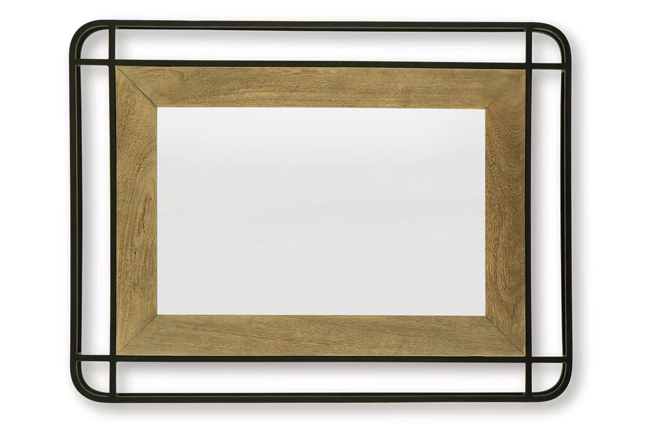 Beelman Accent Mirror In Black and Brown A8010409