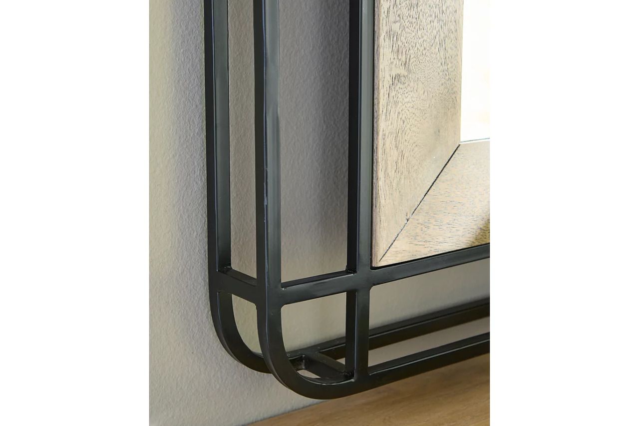 Beelman Accent Mirror In Black and Brown A8010409