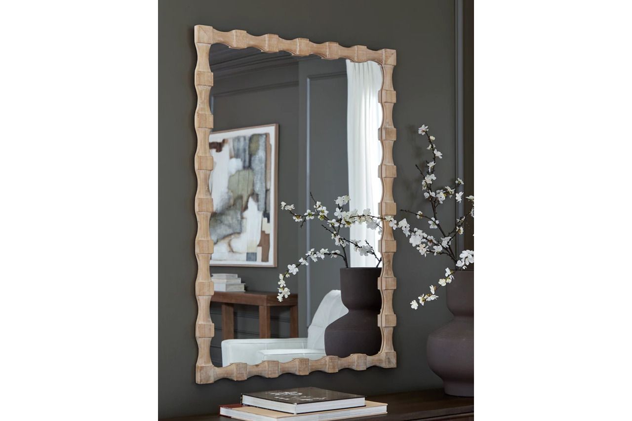 Acelmore Accent Mirror In Light Brown A8010420