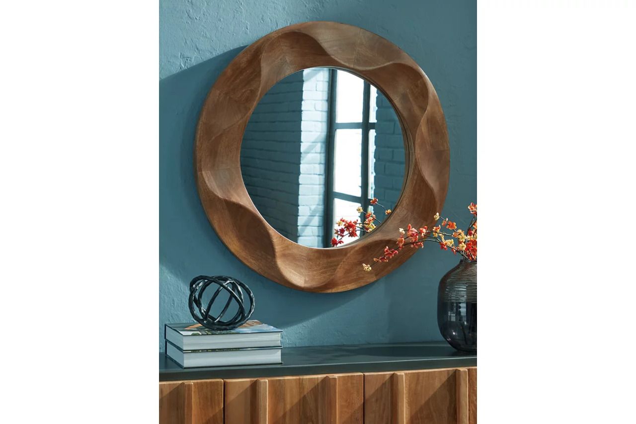 Aajon Accent Mirror In Brown A8010427