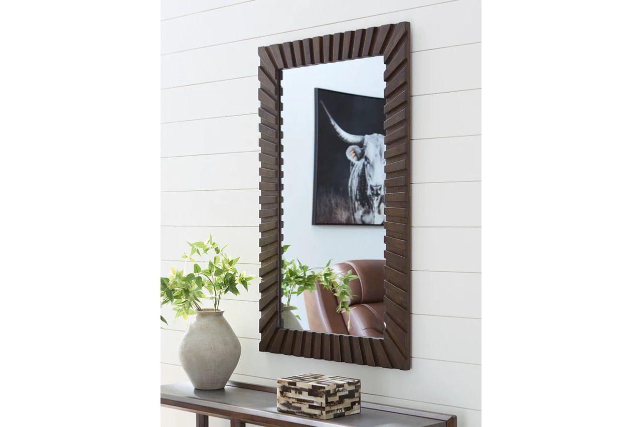 Advin Accent Mirror In Dark Brown A8010428