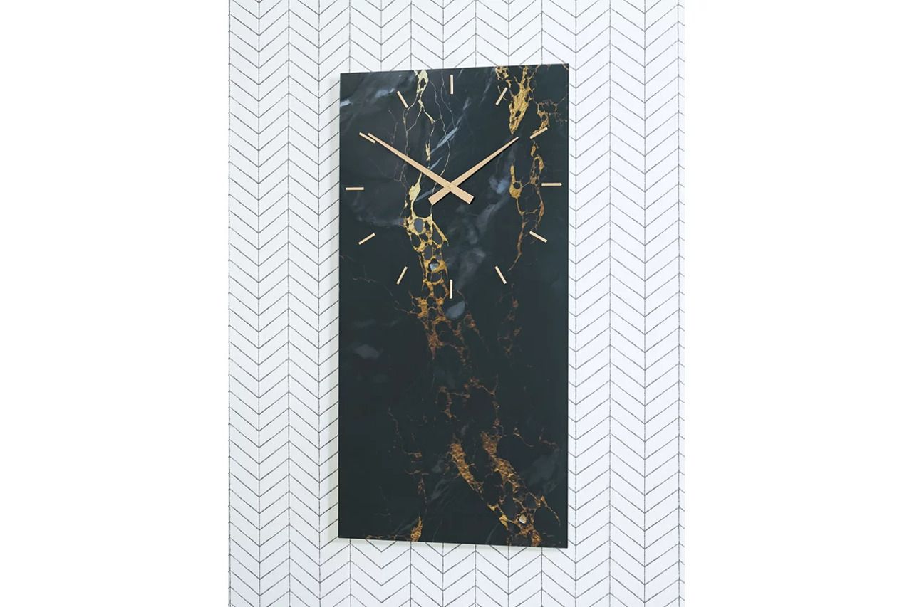 Teague Wall Clock In Black and Gold A8010430