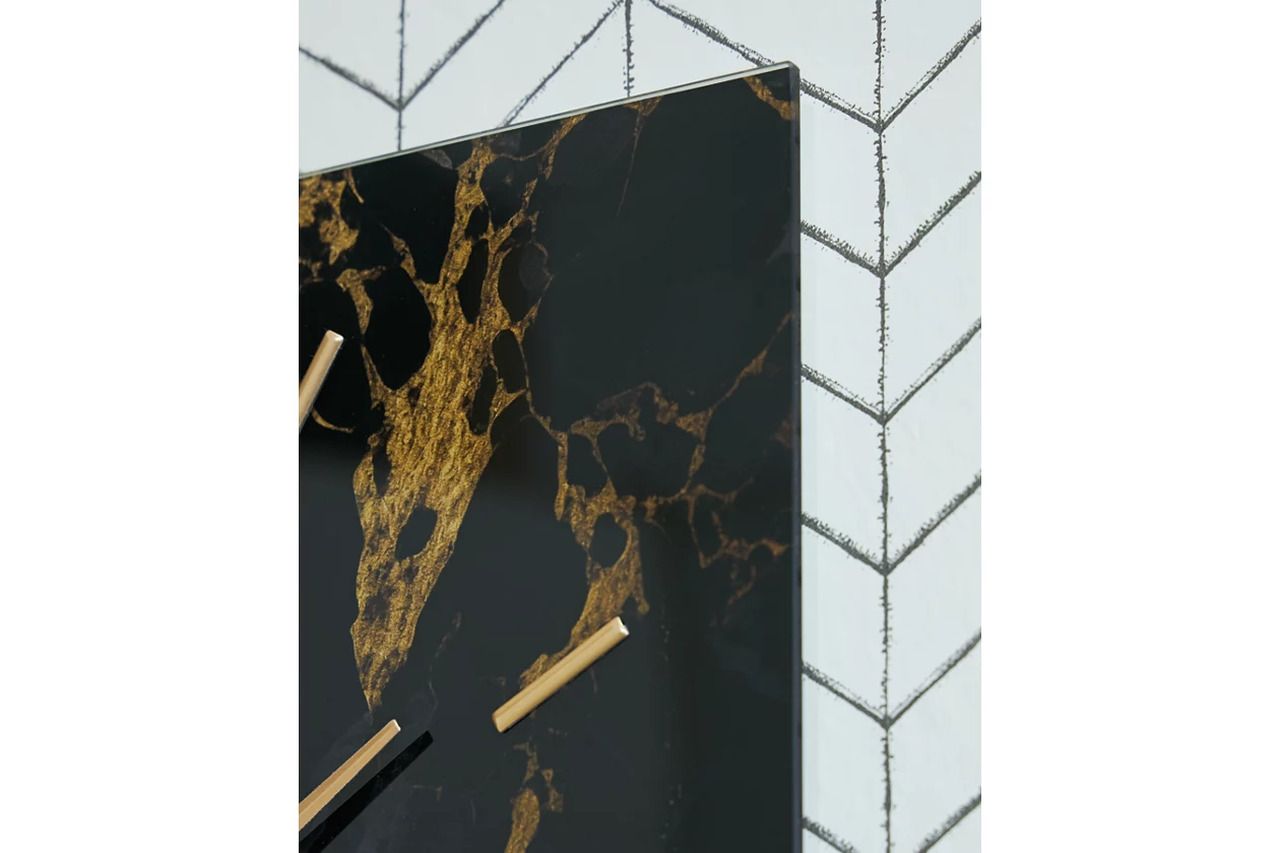 Teague Wall Clock In Black and Gold A8010430