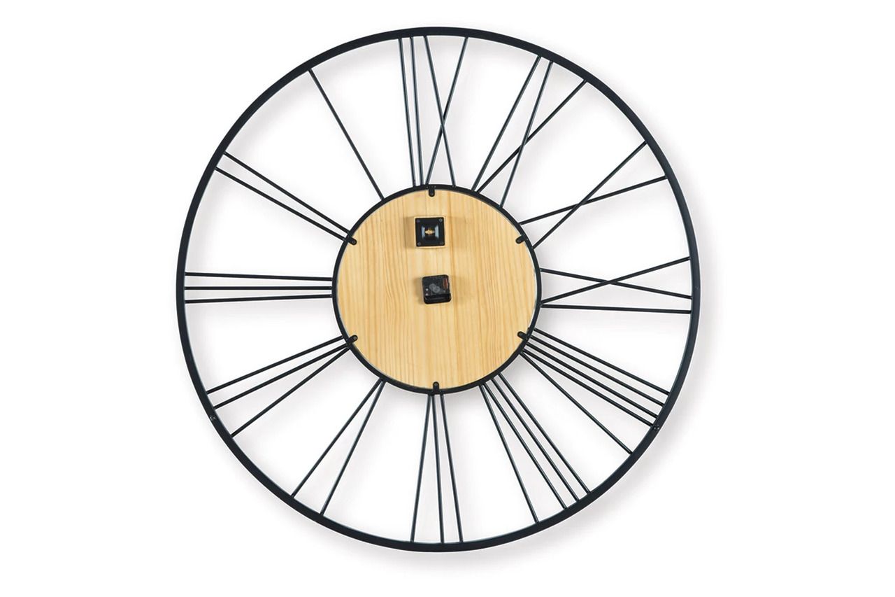 Brockett Wall Clock In Black and Natural A8010452