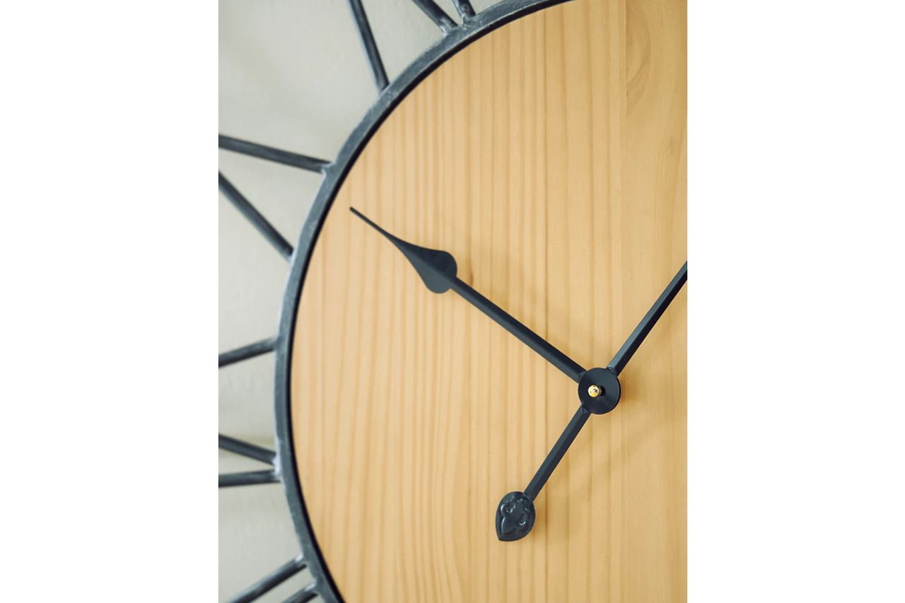 Brockett Wall Clock In Black and Natural A8010452