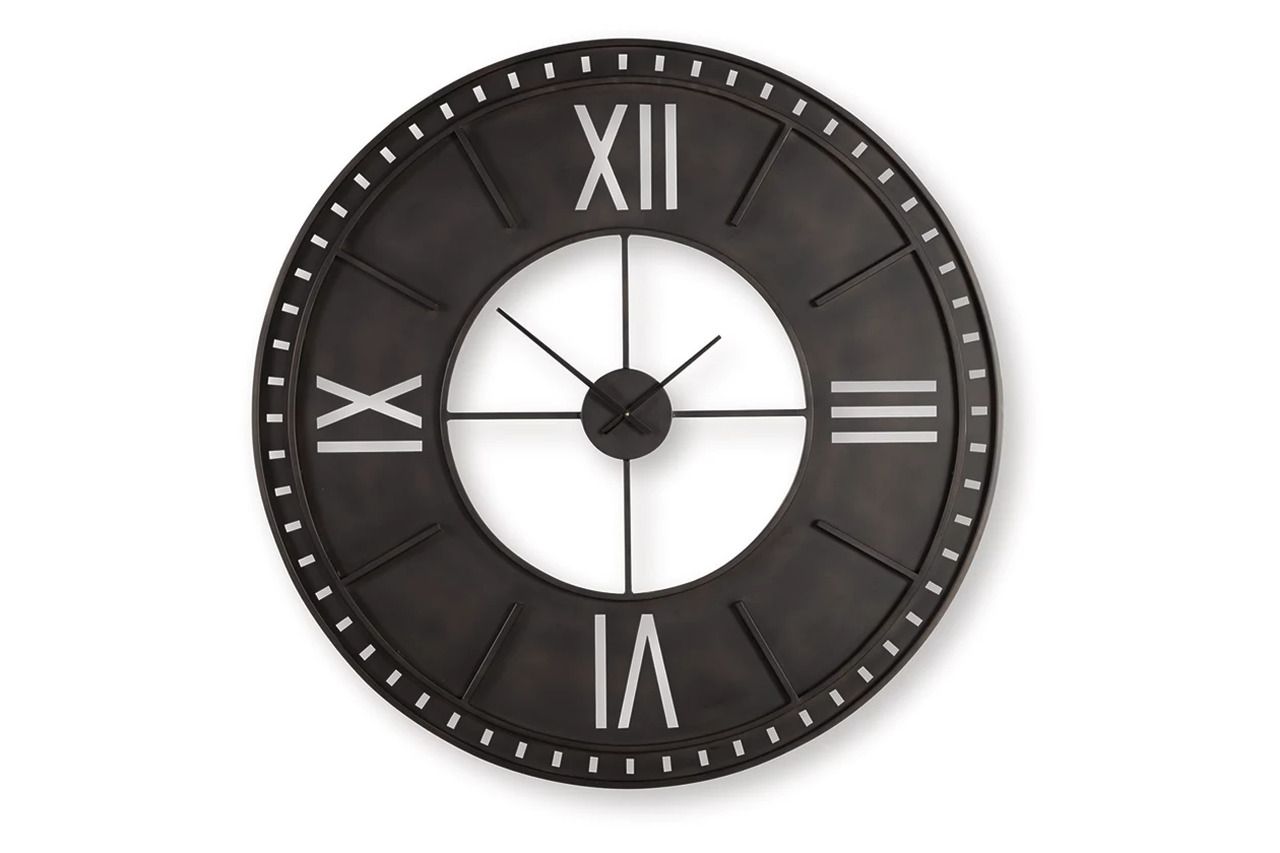 Lytle Wall Clock In Antique Brown A8010453