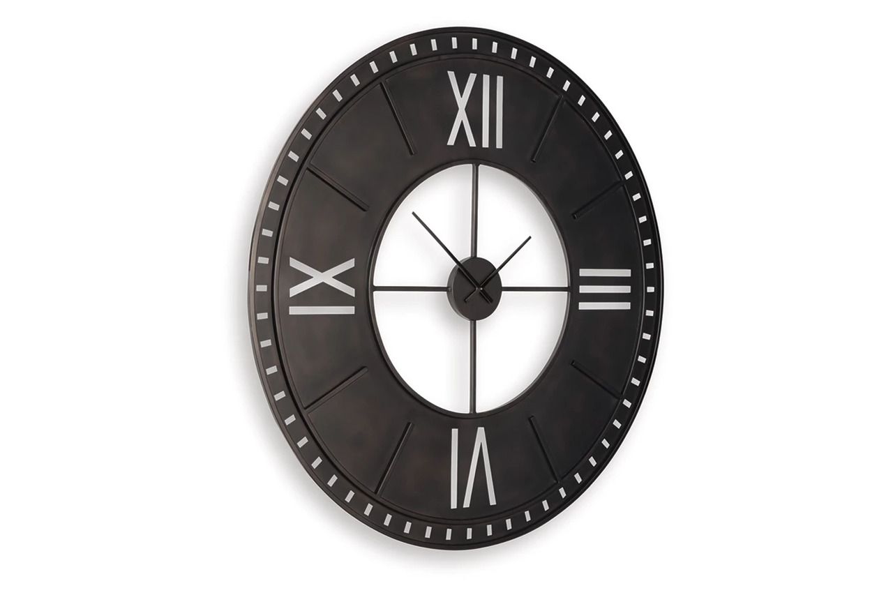 Lytle Wall Clock In Antique Brown A8010453