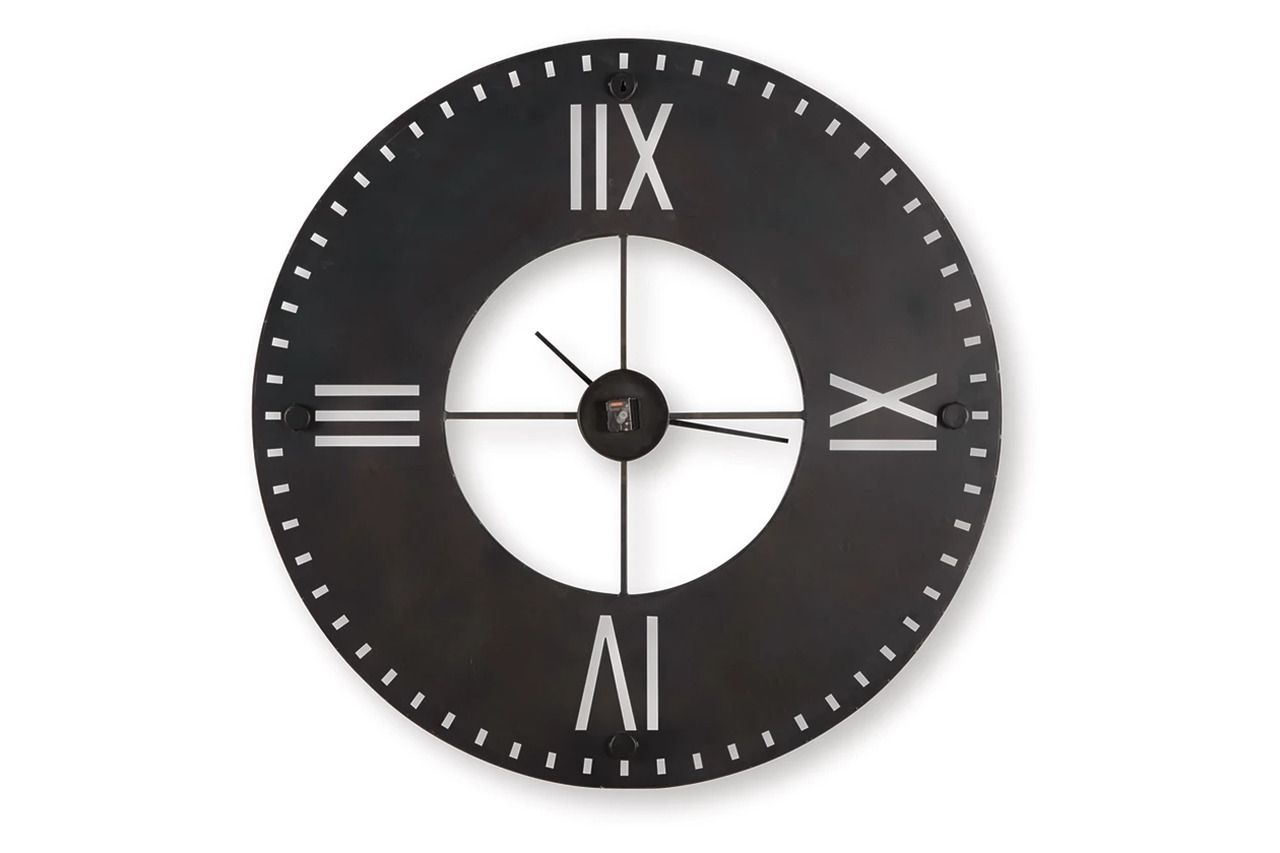 Lytle Wall Clock In Antique Brown A8010453