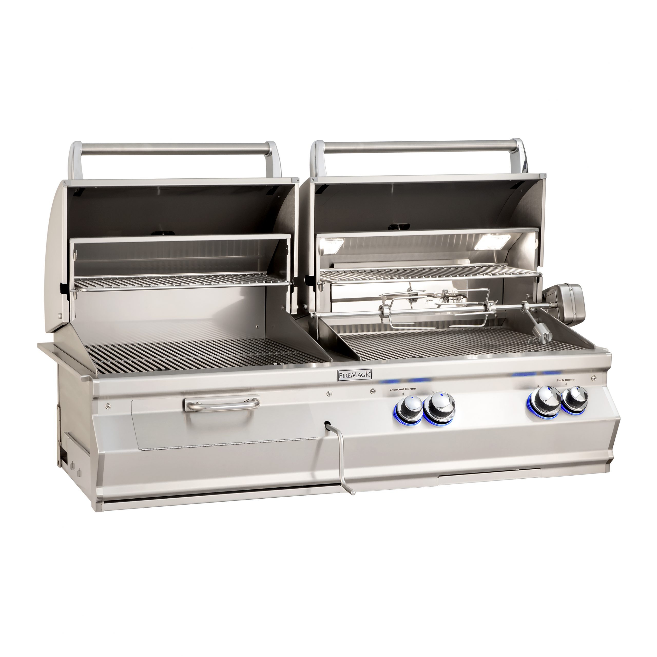 Aurora A830i Gas/charcoal Combo Built in Grill analog thermometer A830I8EANCB