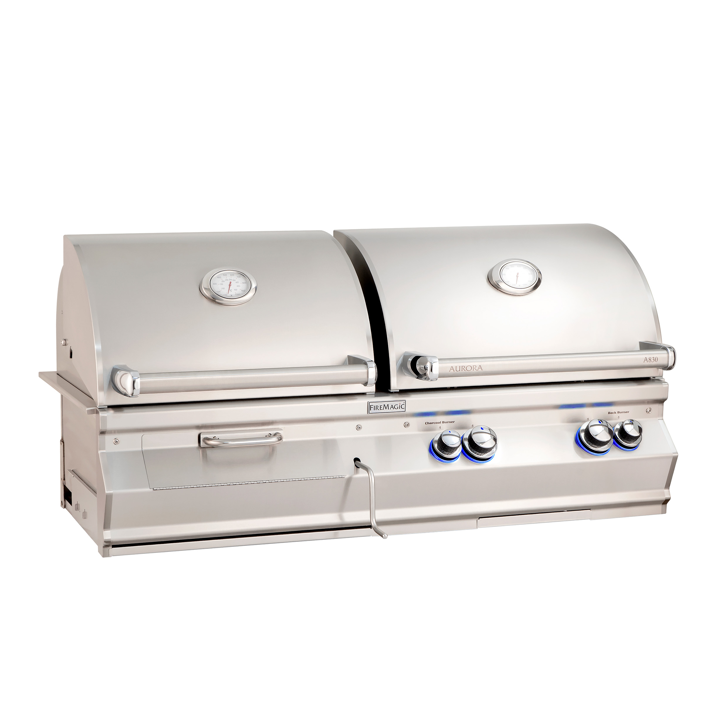 Aurora A830i Gas/charcoal Combo Built in Grill analog thermometer A830I8EANCB
