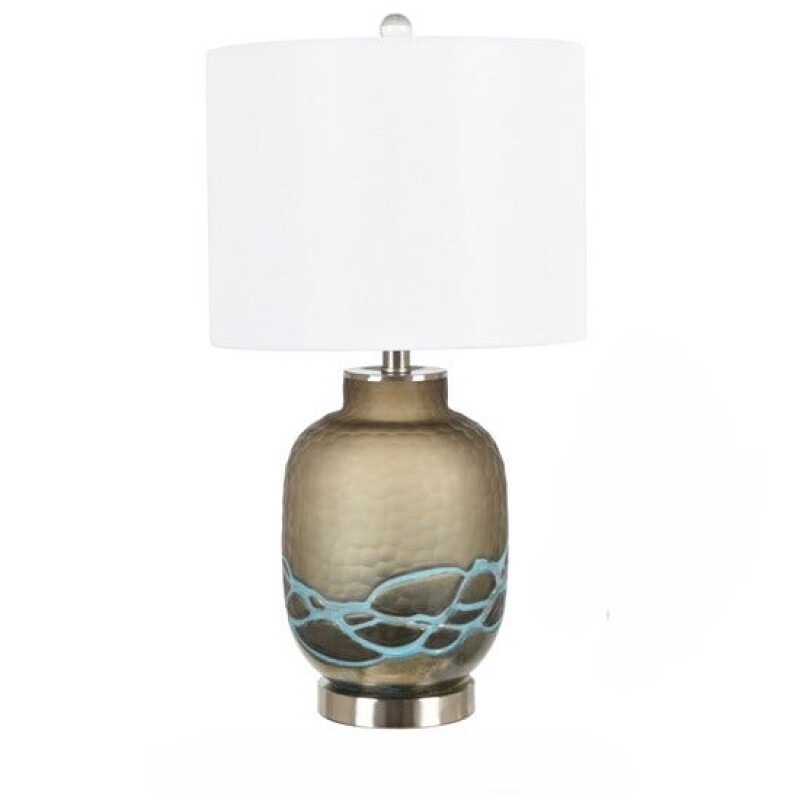 24.5 GLASS TABLE LAMP, 2 PCS PK/ 2.95' ABS2047