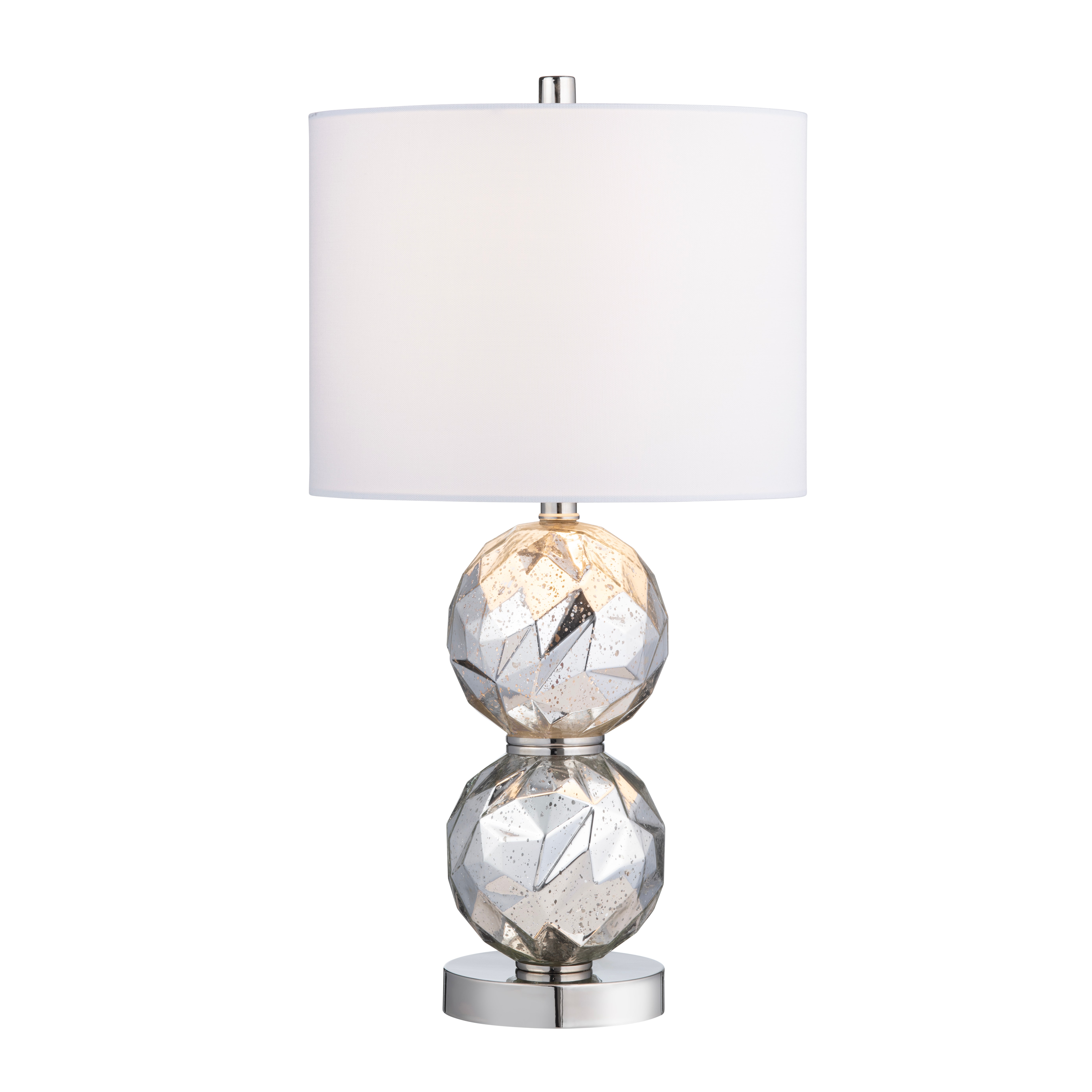 28.25" SILVER GLASS & METAL TABLE LAMP 2PK/2.89' ABS2242