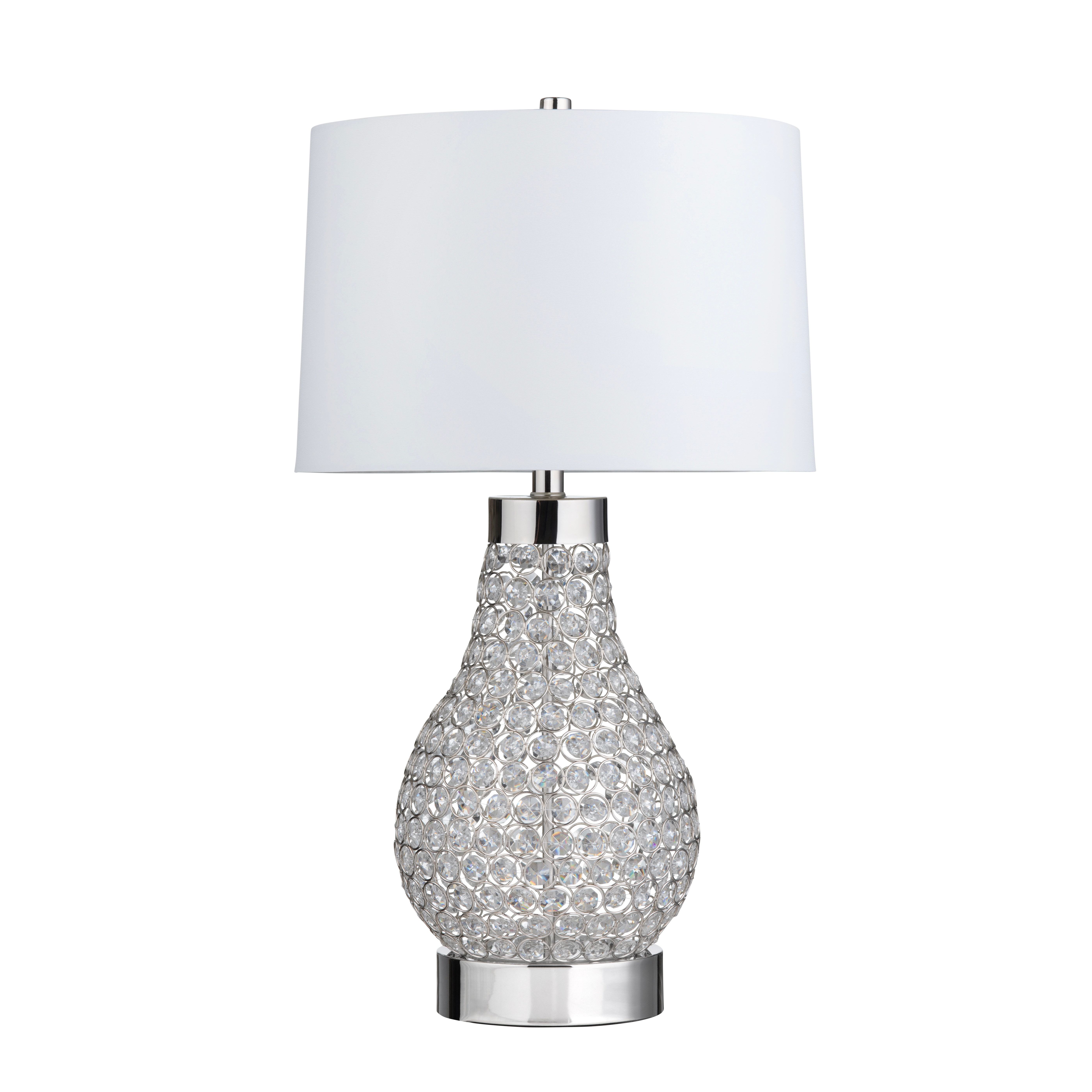 28"H SILVER METAL & ACRYLIC TABLE LAMP, 2PK/4.43' ABS2480