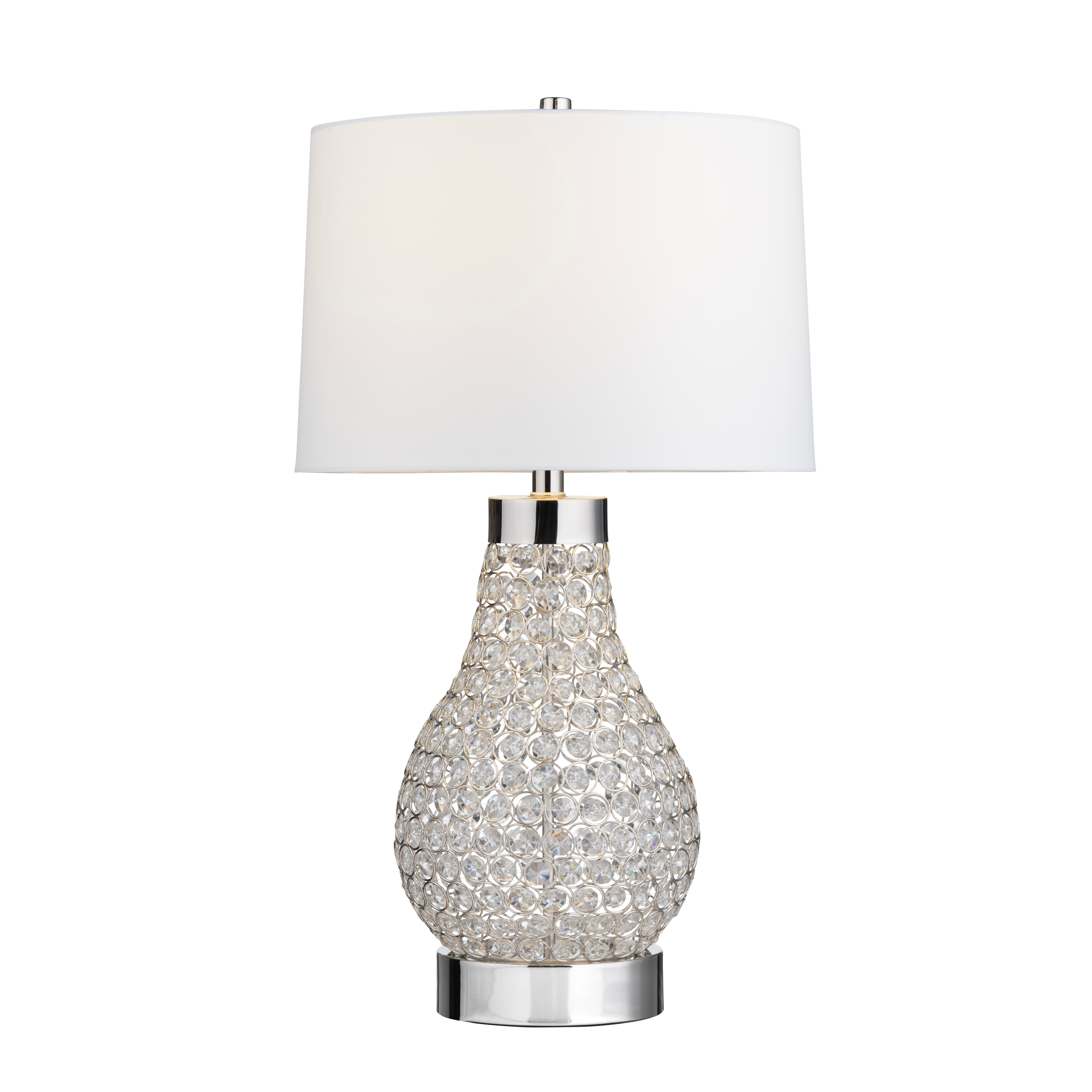 28"H SILVER METAL & ACRYLIC TABLE LAMP, 2PK/4.43' ABS2480