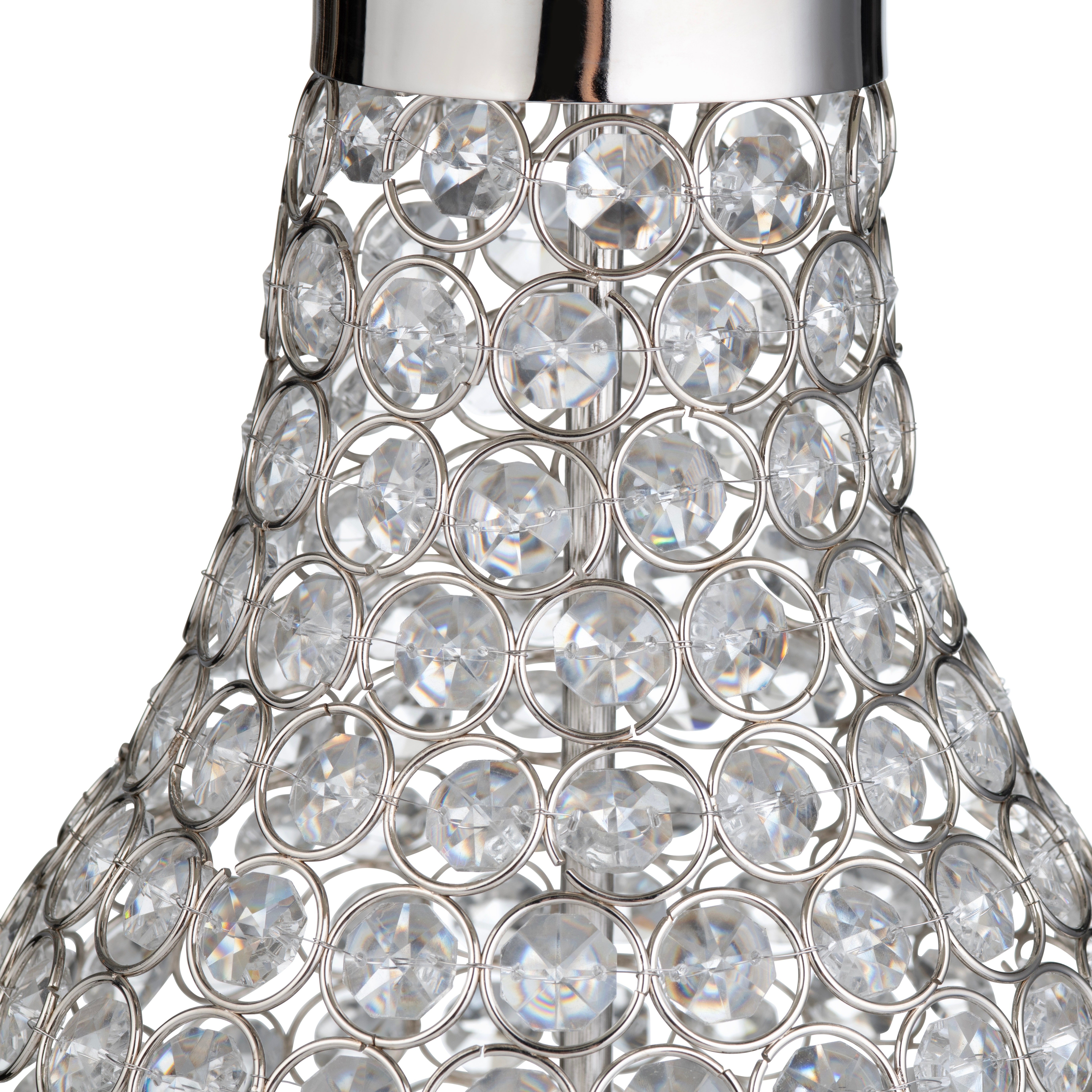 28"H SILVER METAL & ACRYLIC TABLE LAMP, 2PK/4.43' ABS2480