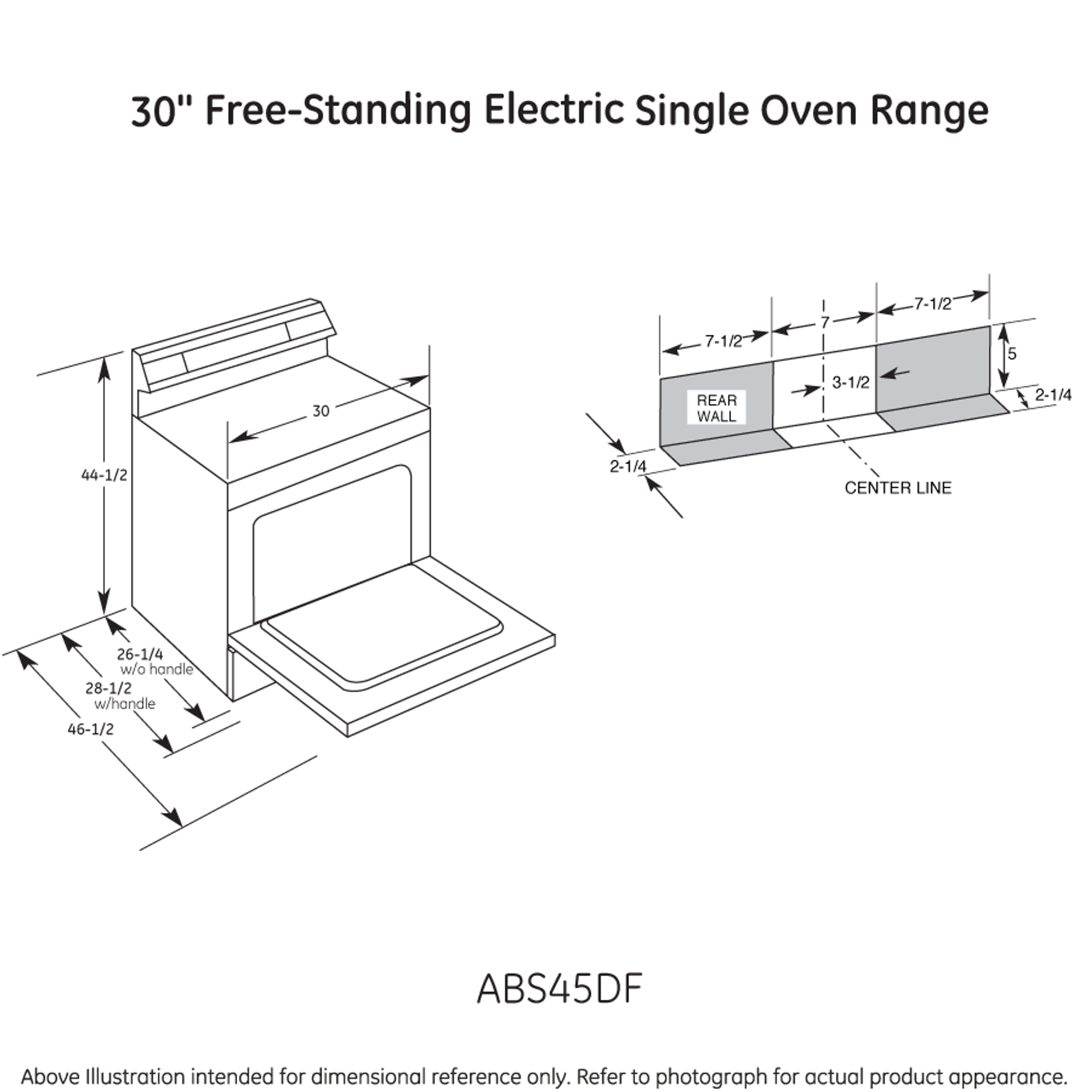 GE Artistry Series 30" Free-Standing Electric Range ABS45DFWS